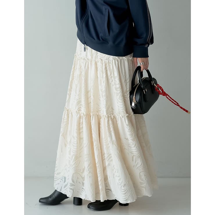 [低身長サイズ有]オパールフリンジティアードスカート | Re:EDIT | 詳細画像3 