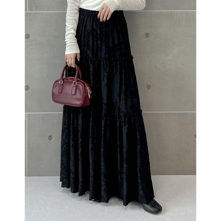 [低身長サイズ有]オパールフリンジティアードスカート | Re:EDIT | 詳細画像4 