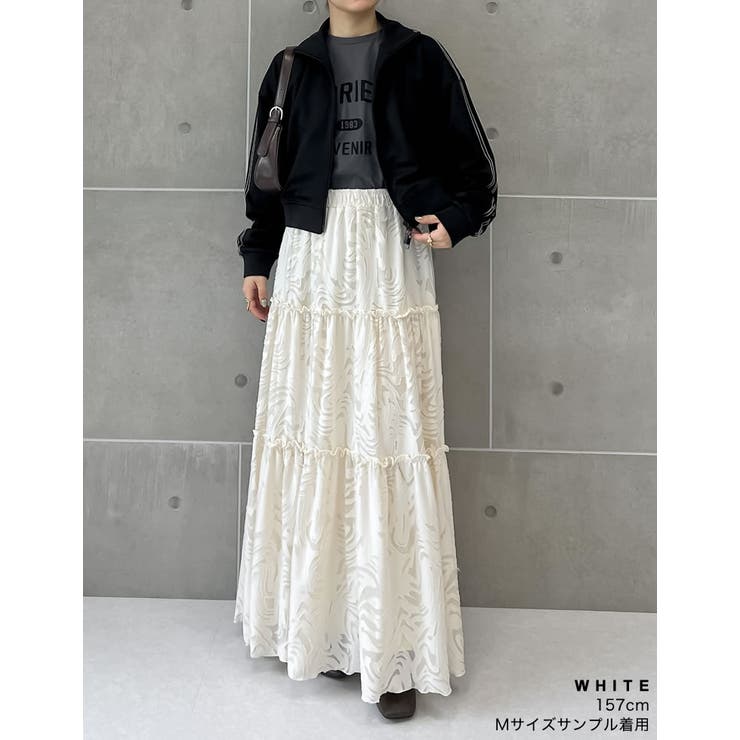 [低身長サイズ有]オパールフリンジティアードスカート | Re:EDIT | 詳細画像8 