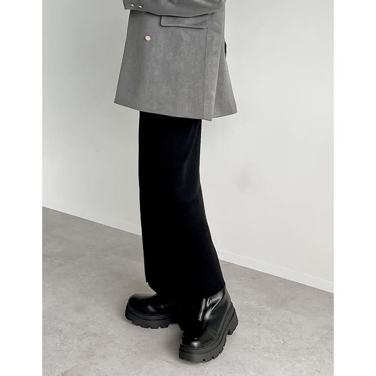 [低身長サイズ有]ラップデザインリブニットスカート | Re:EDIT | 詳細画像10 