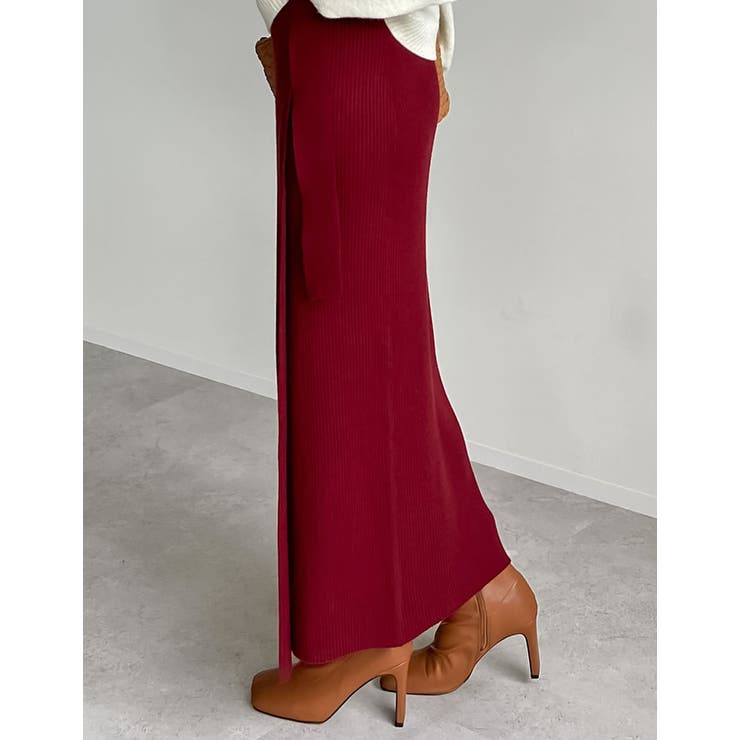 [低身長サイズ有]ラップデザインリブニットスカート | Re:EDIT | 詳細画像21 