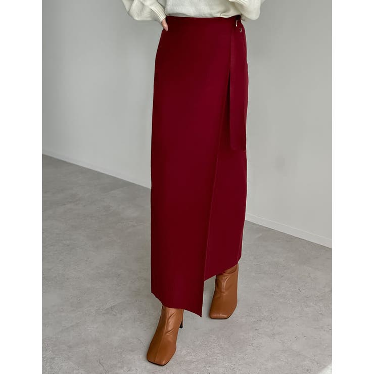 [低身長サイズ有]ラップデザインリブニットスカート | Re:EDIT | 詳細画像23 