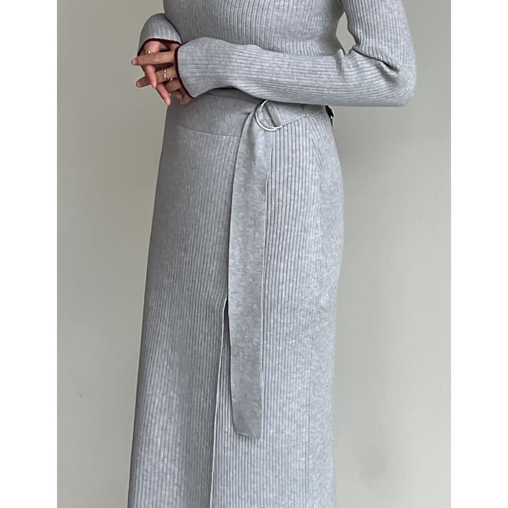 [低身長サイズ有]ラップデザインリブニットスカート | Re:EDIT | 詳細画像24 