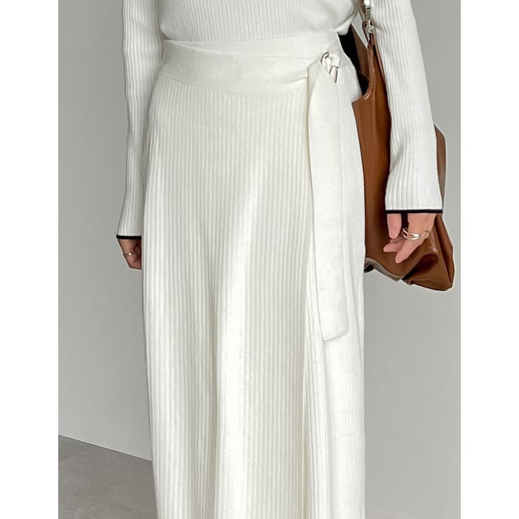 [低身長サイズ有]ラップデザインリブニットスカート | Re:EDIT | 詳細画像26 