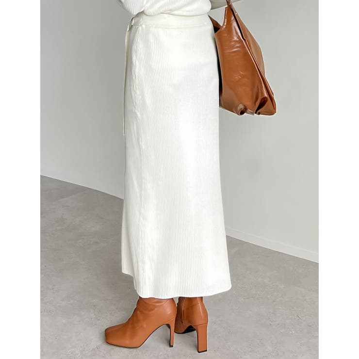 [低身長サイズ有]ラップデザインリブニットスカート | Re:EDIT | 詳細画像28 