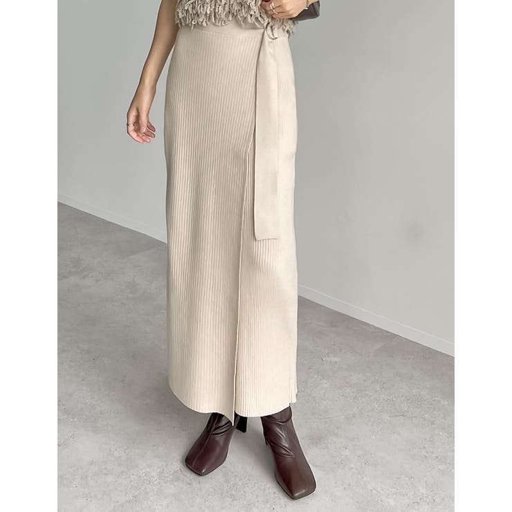 [低身長サイズ有]ラップデザインリブニットスカート | Re:EDIT | 詳細画像29 