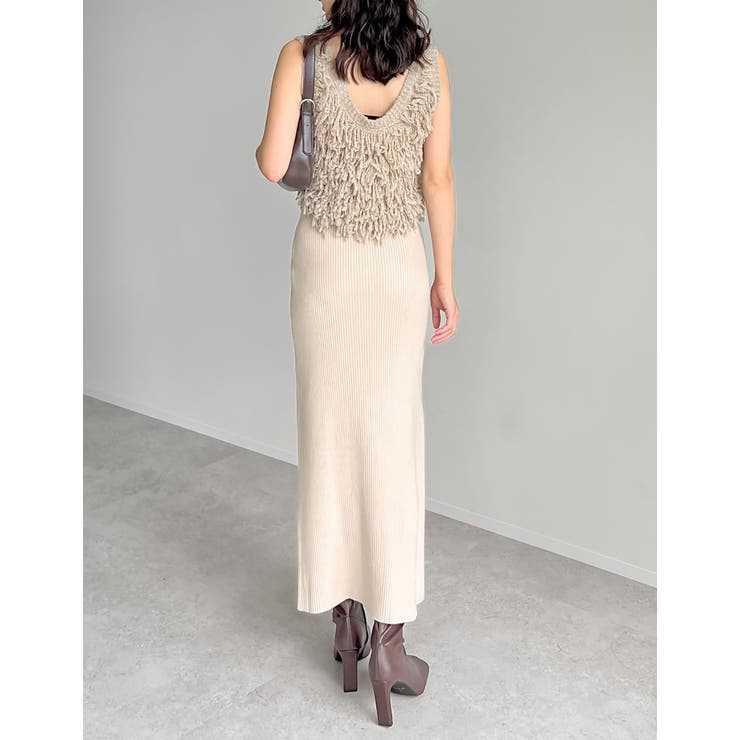 [低身長サイズ有]ラップデザインリブニットスカート | Re:EDIT | 詳細画像30 