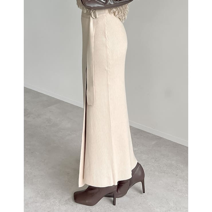 [低身長サイズ有]ラップデザインリブニットスカート | Re:EDIT | 詳細画像31 