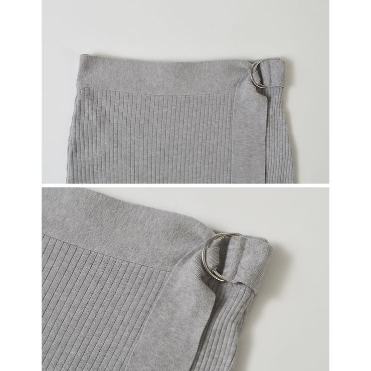 [低身長サイズ有]ラップデザインリブニットスカート | Re:EDIT | 詳細画像32 