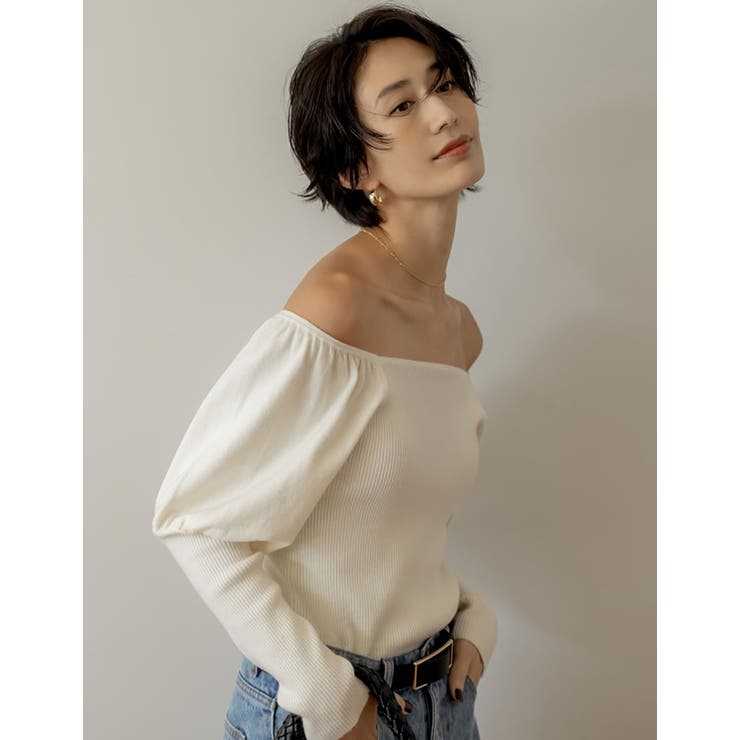 2WAYパフスリーブオフショルニットトップス[品番：GS000022372]｜Re:EDIT（リエディ）のレディースファッション通販｜SHOPLIST（ショップリスト）
