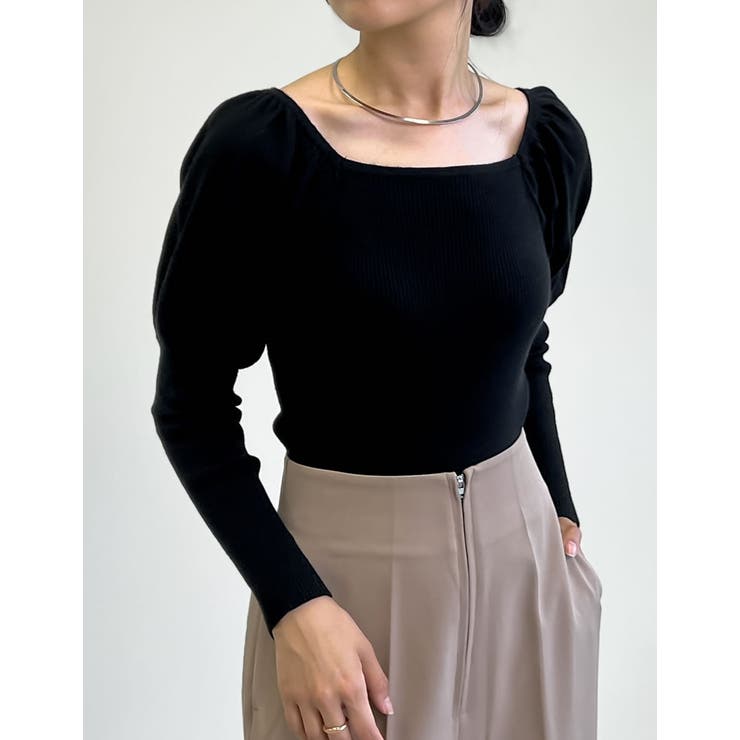 2WAYパフスリーブオフショルニットトップス | Re:EDIT | 詳細画像22 