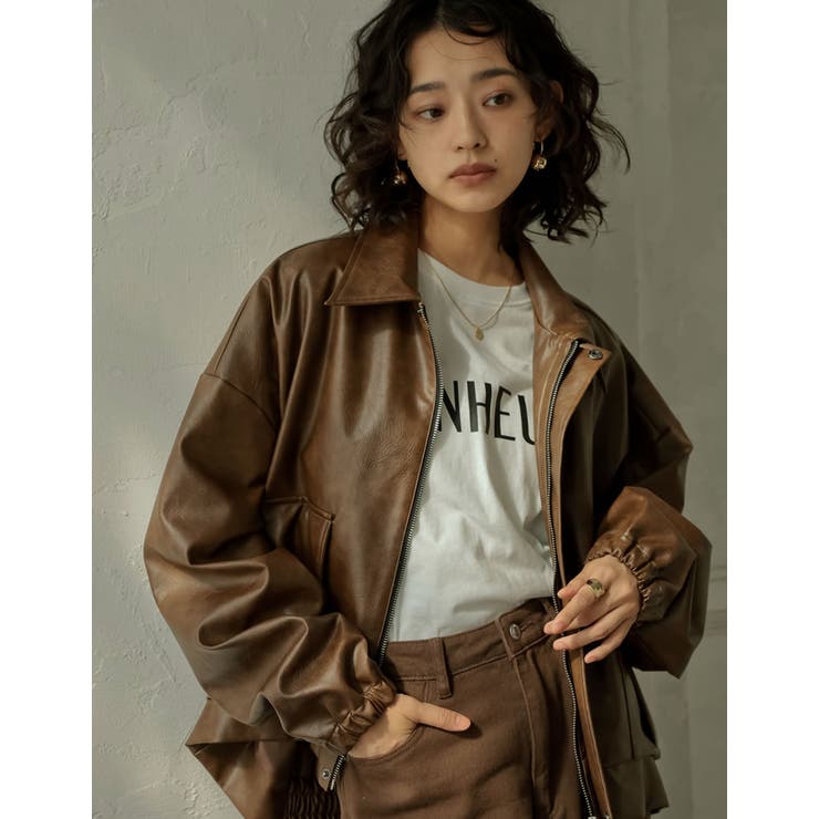 フェイクレザージップブルゾン | Re:EDIT | 詳細画像10 