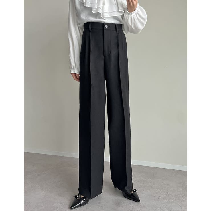 ブラック(501) | [低身長 高身長サイズ有][入卒式 セレモニー]微起毛ツイルダブルタックルーズパ… | Re:EDIT