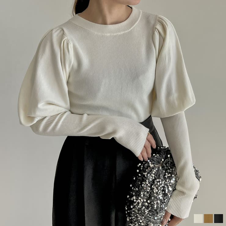 期間限定 セール - 売れ筋ランキングをチェック パフスリーブニットトップス[品番：GS000022508]｜Re:EDIT トップス