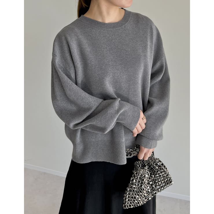 ミラノリブスウェットライクニットトップス[品番：GS000022513]｜Re