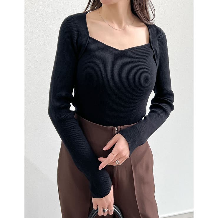 オーバーイー96 ハートネックリブカットソー：ベージュ 定番アイテム｜overE（オーバーイー）の公式通販サイト ｜overE