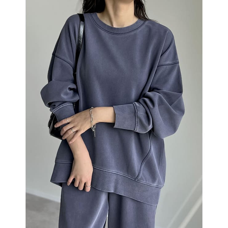 ブルー(511) | スムースダンボールステッチプルオーバー | Re:EDIT