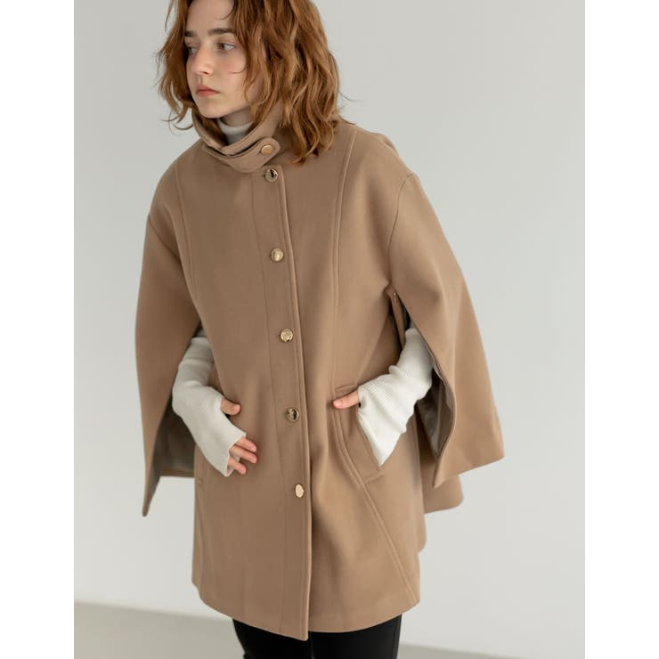 マルチウェイフェイクウールポンチョ風金ボタンミドルコート | Re:EDIT | 詳細画像11 