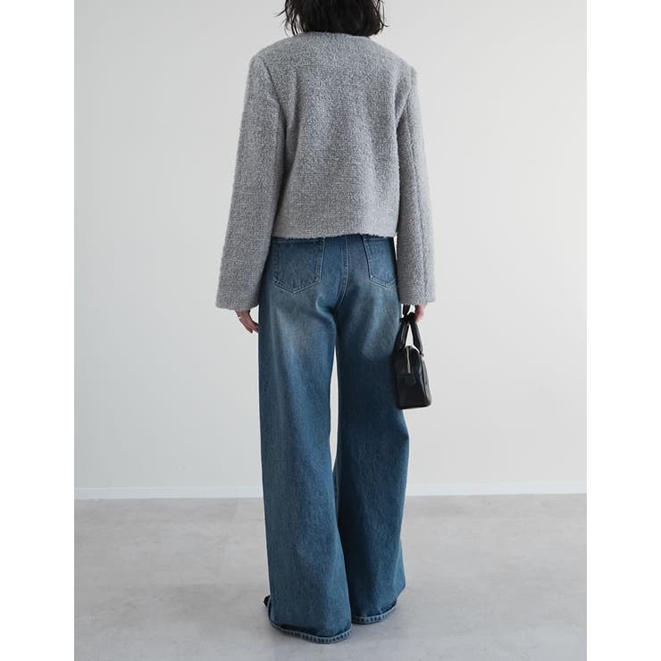 [入卒式 セレモニー]ボアリボン金釦ノーカラーツイードジャケット | Re:EDIT | 詳細画像38 