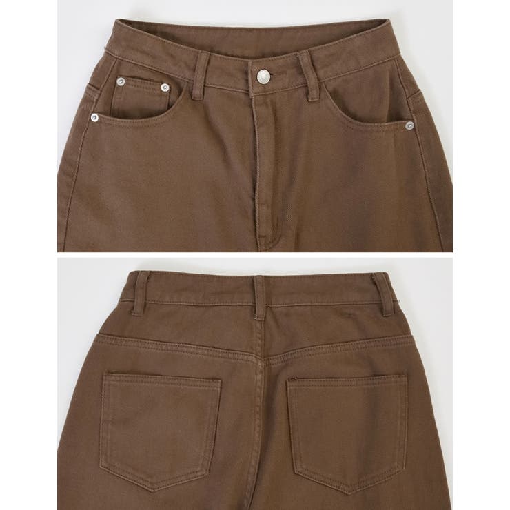 [低身長 高身長サイズ有]選べる無地orレオパードカツラギワイドストレートパンツ | Re:EDIT | 詳細画像31 