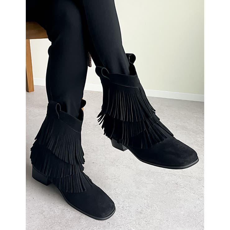 [大きいサイズ有]フリンジミドルブーツ | Re:EDIT | 詳細画像13 
