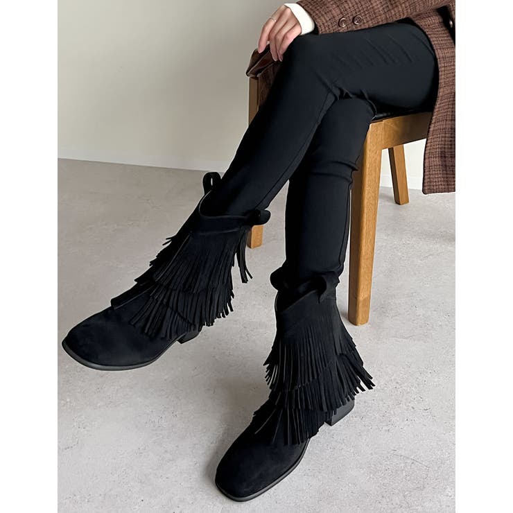 [大きいサイズ有]フリンジミドルブーツ | Re:EDIT | 詳細画像15 