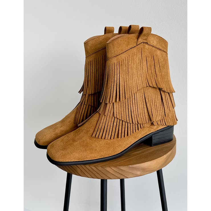 [大きいサイズ有]フリンジミドルブーツ | Re:EDIT | 詳細画像5 