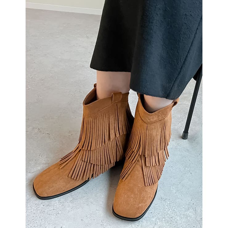 [大きいサイズ有]フリンジミドルブーツ | Re:EDIT | 詳細画像7 