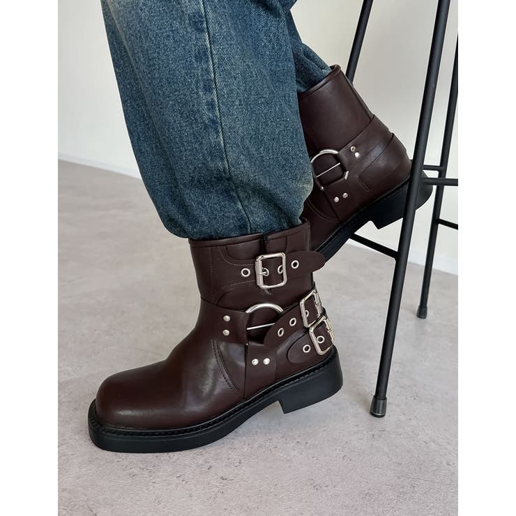 [大きいサイズ有]バックルデザインミドルエンジニアブーツ | Re:EDIT | 詳細画像17 