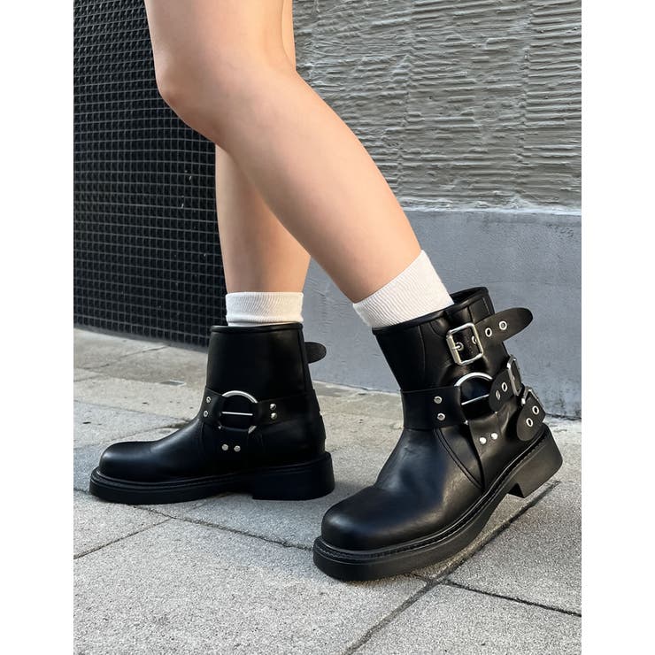 [大きいサイズ有]バックルデザインミドルエンジニアブーツ | Re:EDIT | 詳細画像2 