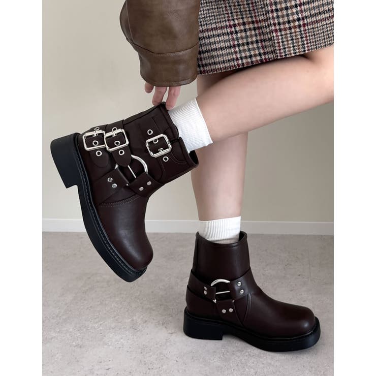 [大きいサイズ有]バックルデザインミドルエンジニアブーツ | Re:EDIT | 詳細画像3 