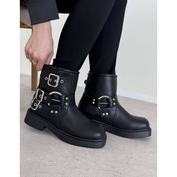 [大きいサイズ有]バックルデザインミドルエンジニアブーツ | Re:EDIT | 詳細画像4 