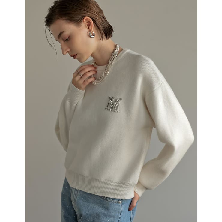 ビジューエンブレムニットトップス | Re:EDIT | 詳細画像21 