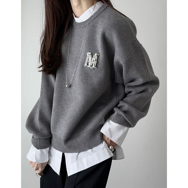 ビジューエンブレムニットトップス | Re:EDIT | 詳細画像28 