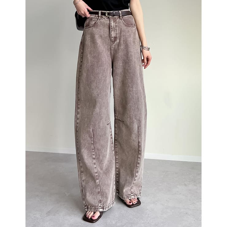 ウォッシュ加工コットンツイルバレルレッグパンツ | Re:EDIT | 詳細画像10 