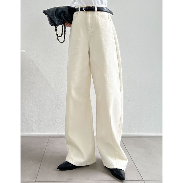 ウォッシュ加工コットンツイルバレルレッグパンツ | Re:EDIT | 詳細画像23 