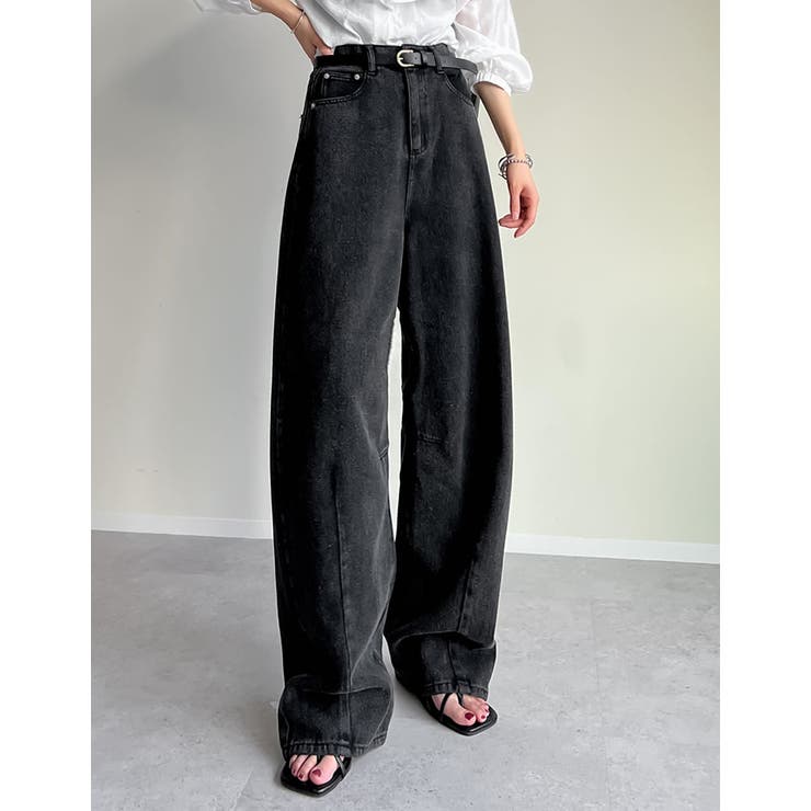 ウォッシュ加工コットンツイルバレルレッグパンツ | Re:EDIT | 詳細画像28 