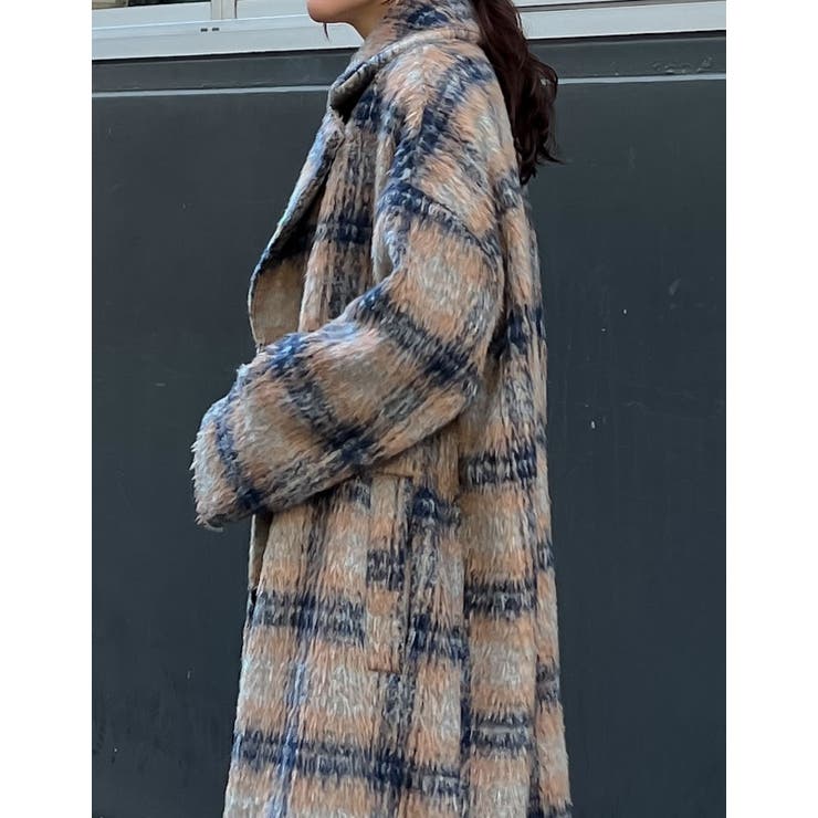 起毛チェック柄ロングチェスターコート | Re:EDIT | 詳細画像21 