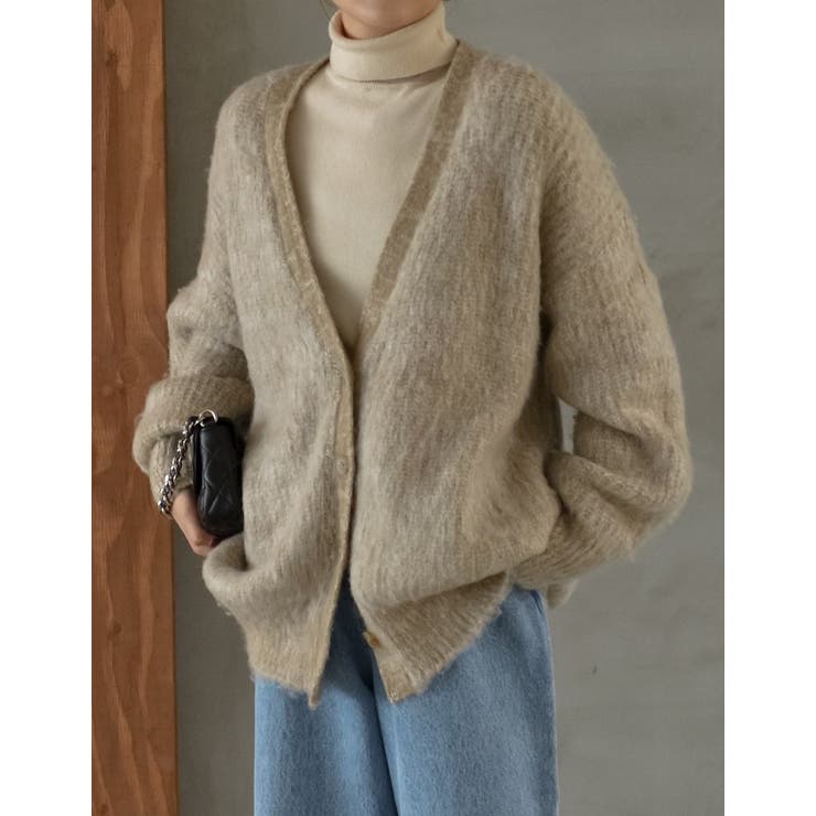 ベージュ(004) | MIXカラーシャギーニットカーディガン | Re:EDIT