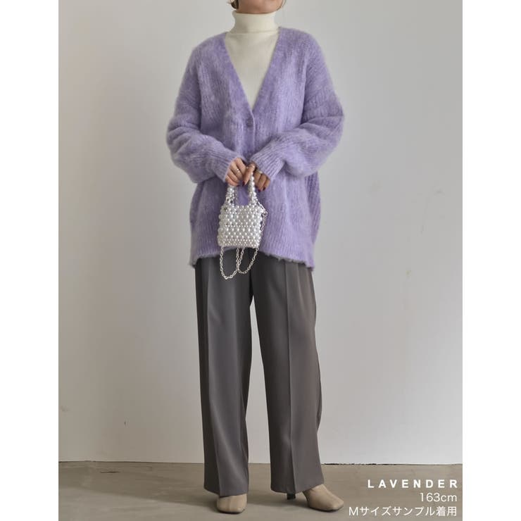 MIXカラーシャギーニットカーディガン | Re:EDIT | 詳細画像14 