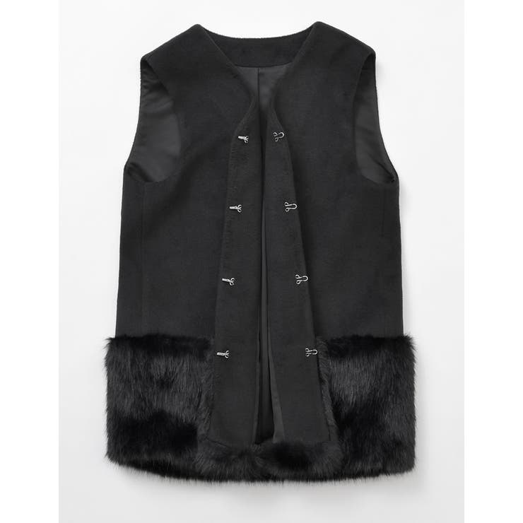 シャギーメルトン裾フェイクファーベスト | Re:EDIT | 詳細画像24 