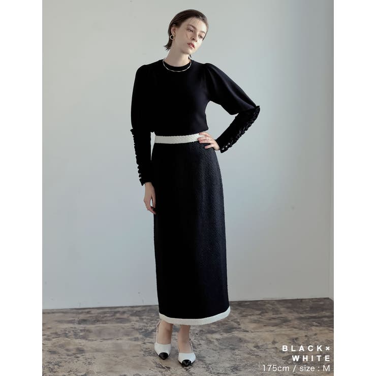 ツイードライクバイカラースカート | Re:EDIT | 詳細画像17 