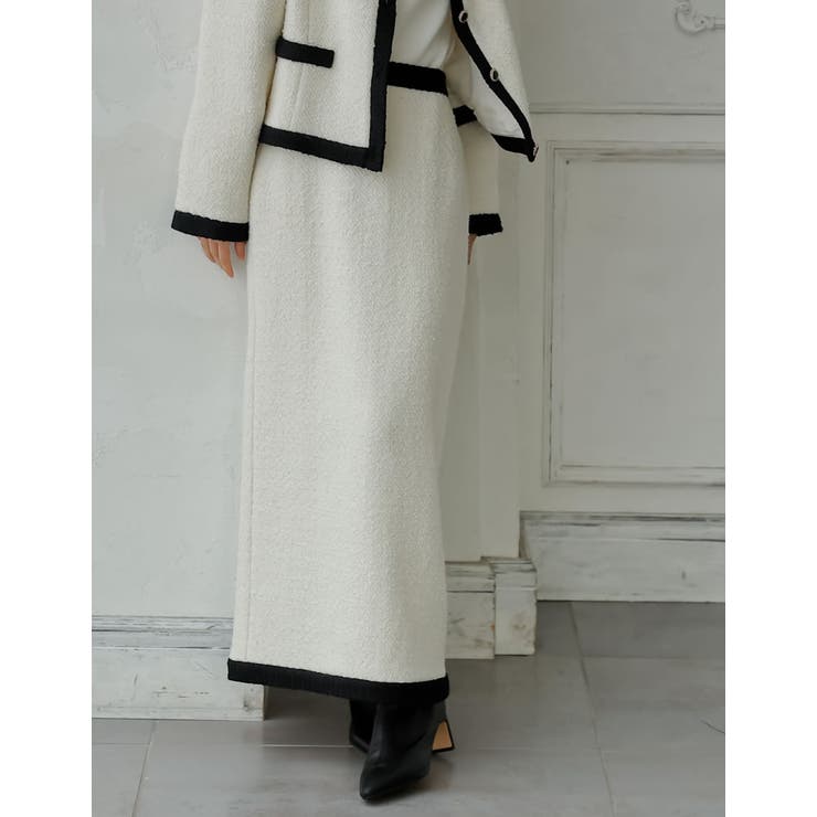 ツイードライクバイカラースカート | Re:EDIT | 詳細画像2 