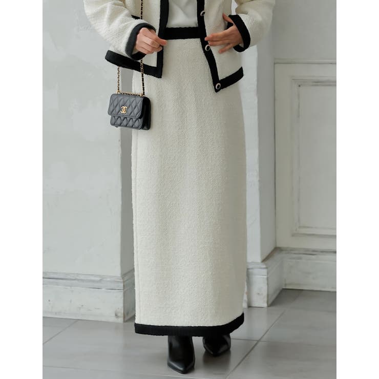 ツイードライクバイカラースカート | Re:EDIT | 詳細画像7 