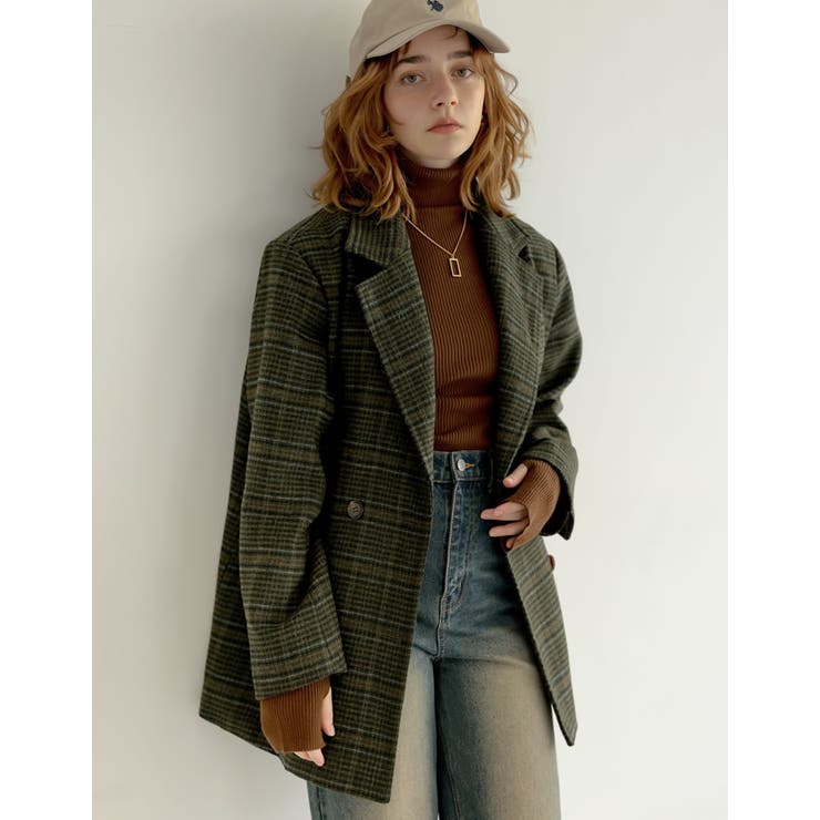 ウール混チェックor無地ミドルコート | Re:EDIT | 詳細画像17 