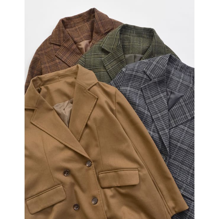 ウール混チェックor無地ミドルコート | Re:EDIT | 詳細画像2 