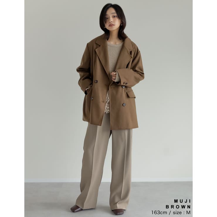 ウール混チェックor無地ミドルコート | Re:EDIT | 詳細画像8 