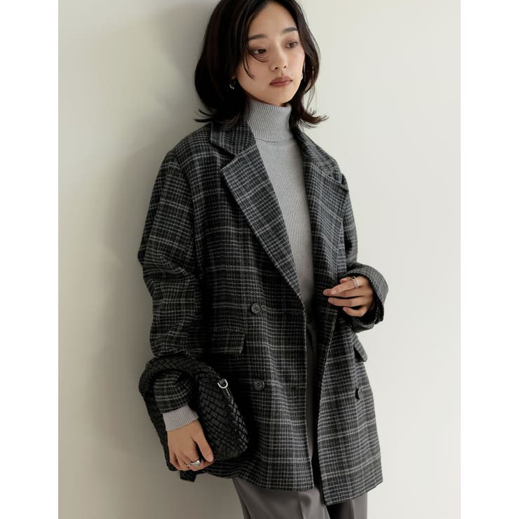 ウール混チェックor無地ミドルコート | Re:EDIT | 詳細画像25 