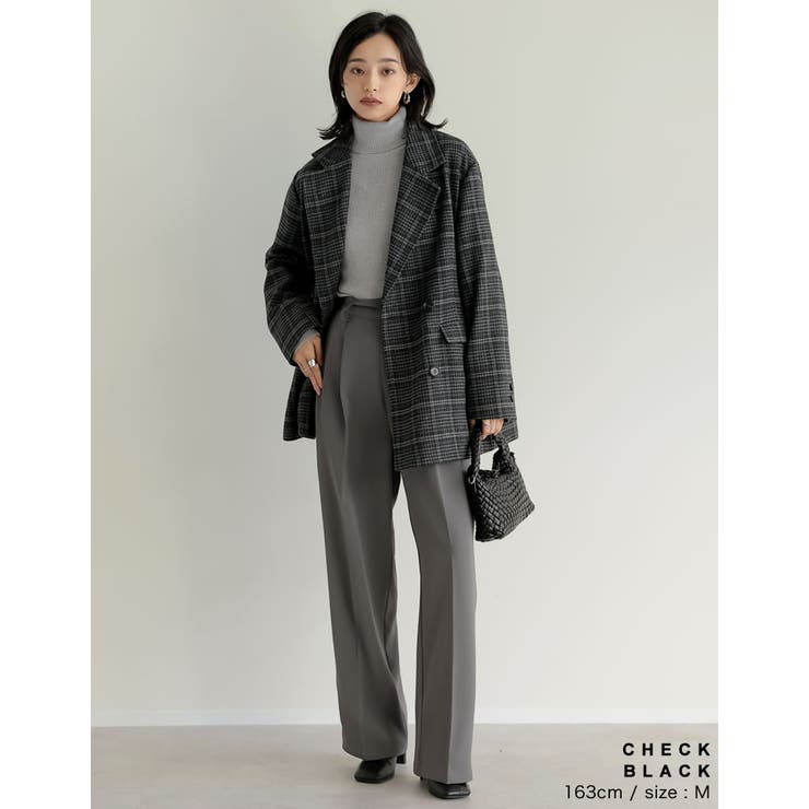ウール混チェックor無地ミドルコート | Re:EDIT | 詳細画像26 