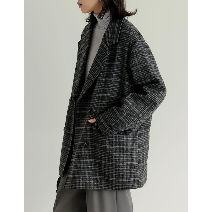 ウール混チェックor無地ミドルコート | Re:EDIT | 詳細画像27 